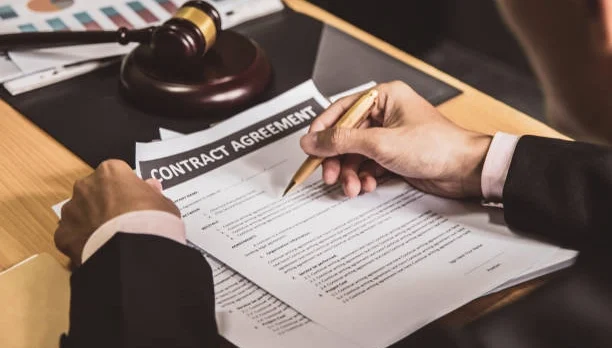 Contract signing legal agreement business document gavel lawyer attorney